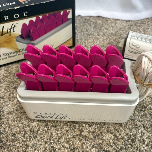 Vintage Clairol Quick Lift Heated Styling Clips 1993 Model L12 Travel with Box - Picture 2 of 3